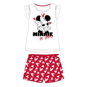 Minnie Mouse - licence Dívčí pyžamo - Minnie Mouse 52049378, bílá / červená Barva: Bílá, Velikost: 128