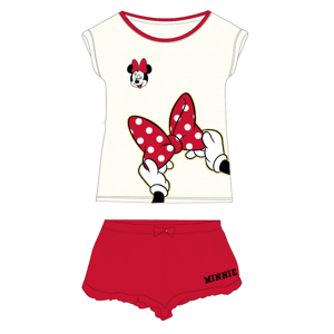 Minnie Mouse - licence Dívčí pyžamo - Minnie Mouse 5204A091, smetanová / červená Barva: Smetanová, Velikost: 134