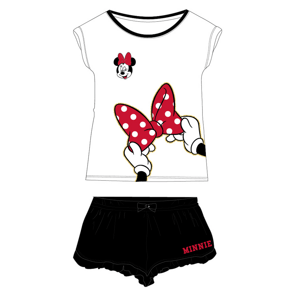 Minnie Mouse - licence Dívčí pyžamo - Minnie Mouse 5204A091, bílá / černá Barva: Bílá, Velikost: 134