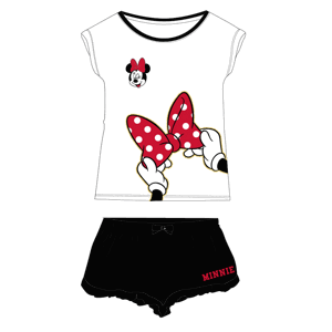 Minnie Mouse - licence Dívčí pyžamo - Minnie Mouse 5204A091, bílá / černá Barva: Bílá, Velikost: 158