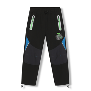 Chlapecké softshellové kalhoty - KUGO HK7585, černá / zelené zipy Barva: Černá, Velikost: 98
