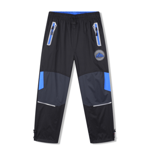 Chlapecké šusťákové kalhoty - KUGO SK7751, černá / modré zipy Barva: Černá, Velikost: 116