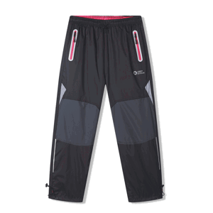 Dívčí šusťákové kalhoty - KUGO SK7752, černá / růžové zipy Barva: Černá, Velikost: 140