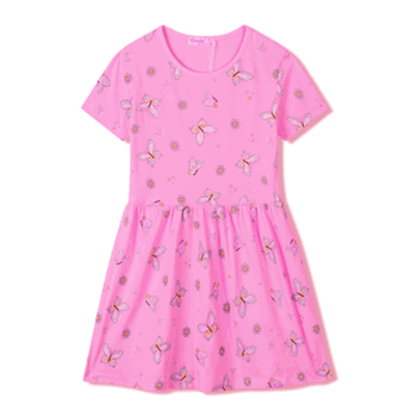 Dívčí šaty - KUGO SH3516, sytě růžová Barva: Růžová, Velikost: 128