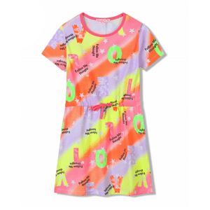 Dívčí šaty - KUGO SH3518, mix barev / růžový lem Barva: Mix barev, Velikost: 122