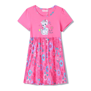 Dívčí šaty - KUGO KS2371, sytě růžová Barva: Růžová, Velikost: 110
