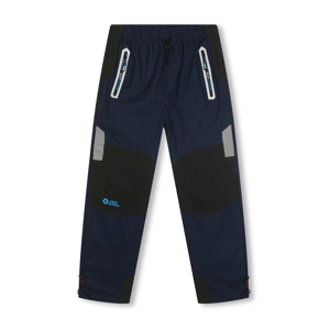 Chlapecké outdoorové kalhoty - KUGO G8556, tmavě modrá / tyrkysové kapsy Barva: Modrá tmavě, Velikost: 140