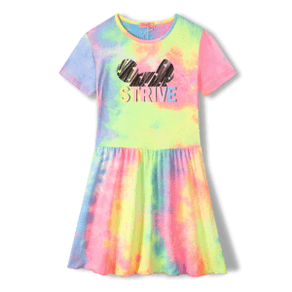 Dívčí šaty - KUGO CY1008, duhová světlejší Barva: Mix barev, Velikost: 164