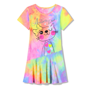 Dívčí šaty - KUGO CS1065, duhová světlejší Barva: Mix barev, Velikost: 116