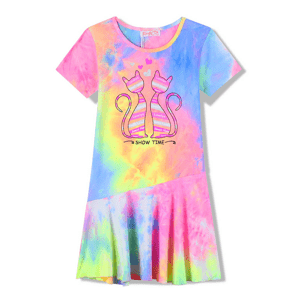 Dívčí šaty - KUGO CS1078, duhová světlejší Barva: Mix barev, Velikost: 116