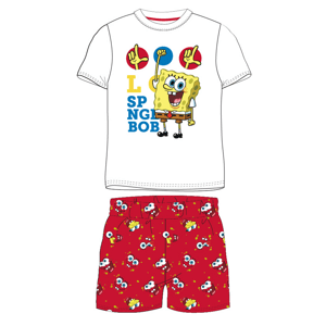 SpongeBob v kalhotách - licence Chlapecké pyžamo - SpongeBob v kalhotách 5204203W, bílá / červená Barva: Mix barev, Velikost: 104