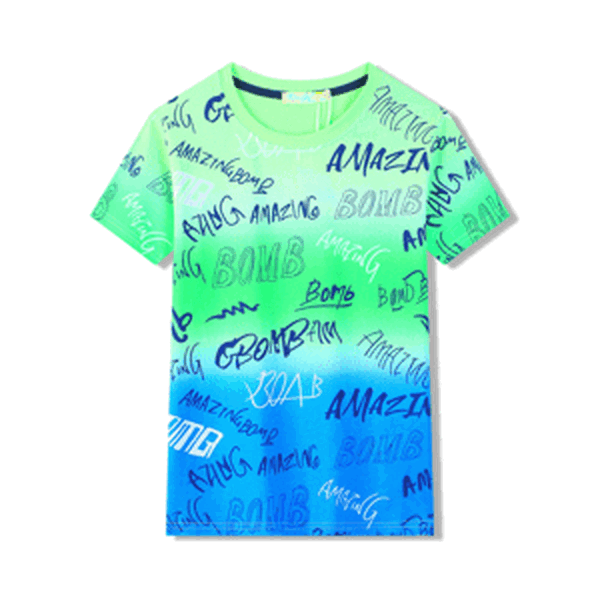 Chlapecké tričko - KUGO FC0353, zelená / modrá Barva: Mix barev, Velikost: 158