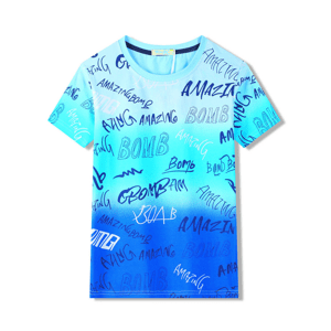 Chlapecké tričko - KUGO FC0353, modrá / tyrkysová Barva: Modrá, Velikost: 140