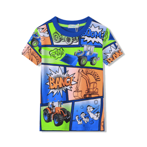 Chlapecké tričko - KUGO HC9338, mix barev / modrý lem Barva: Mix barev, Velikost: 110