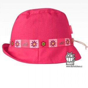 Bavlněný letní klobouk Dráče - Palermo 08, sytě růžová, kytičky Barva: Růžová, Velikost: 50-52