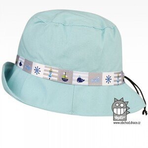Bavlněný letní klobouk Dráče - Palermo 34, mentolová, lodě Barva: Zelinkavá, Velikost: 46-48
