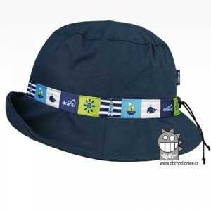 Bavlněný letní klobouk Dráče - Palermo 37, tmavě modrá, lodě Barva: Modrá tmavě, Velikost: 46-48