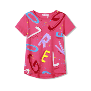 Dívčí tričko - KUGO HC9335, růžová Barva: Růžová, Velikost: 134