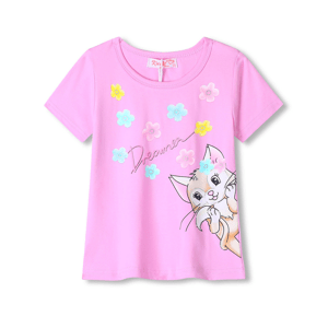 Dívčí tričko - KUGO KC2366, světle růžová Barva: Růžová, Velikost: 98