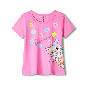 Dívčí tričko - KUGO KC2366, sytě růžová Barva: Růžová, Velikost: 98