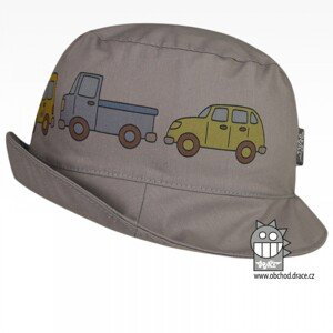 Bavlněný letní klobouk Dráče - Mallorca 05, šedá, autíčka Barva: Šedá, Velikost: 48-50