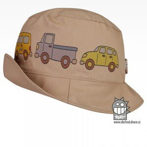 Bavlněný letní klobouk Dráče - Mallorca 06, béžová, autíčka Barva: Béžová, Velikost: 48-50