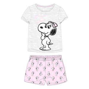 Snoopy - licence Dívčí pyžamo - Snoopy 5204555PPL, šedý melír / růžová Barva: Šedá, Velikost: 92-98