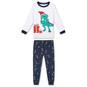 Chlapecké pyžamo - KUGO MP1311, světle šedé /modré Barva: Světle šedý melír, Velikost: 140