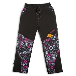 Dívčí softshellové kalhoty - NEVEREST FT6281cc, černo- růžová Barva: Černá - růžová, Velikost: 92