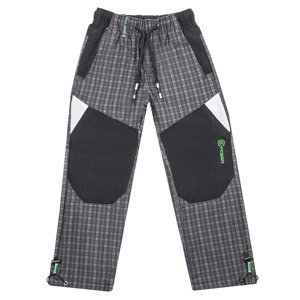 Chlapecké outdoorové kalhoty - GRACE B-84265, šedozelená/ zelená aplikace Barva: Šedá - zelená aplikace, Velikost: 116