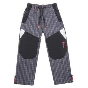 Chlapecké outdoorové kalhoty - GRACE B-84265, šedá/ červená aplikace aplikace Barva: Šedá - červená aplikace, Velikost: 116