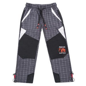 Chlapecké outdoorové kalhoty - GRACE B-84264, šedá/ červená aplikace aplikace Barva: Šedá - červená aplikace, Velikost: 104