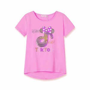 Dívčí triko s flitry - KUGO WK0803, světle růžová Barva: Růžová světlejší, Velikost: 128