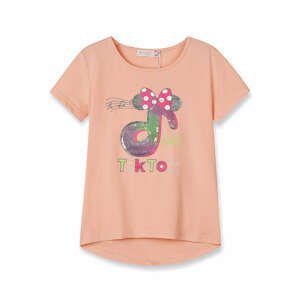 Dívčí triko s flitry - KUGO WK0803, lososová Barva: Lososová, Velikost: 140