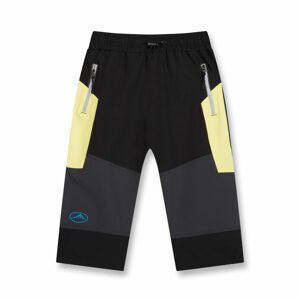Chlapecké softshellové 3/4 kalhoty - KUGO FS5605, černá/ žlutá aplikace Barva: Černá, Velikost: 122