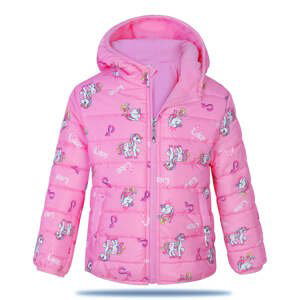 Dívčí bunda podzimní/ zimní- KUGO KM9923, růžová Barva: Růžová, Velikost: 104