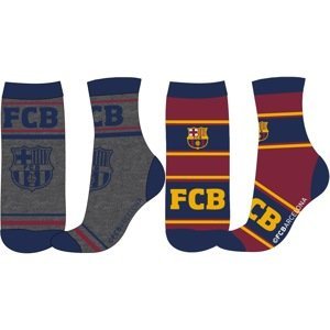 FC Barcelona - licence Chlapecké ponožky - FC Barcelona 33, šedá/vínová Barva: Mix barev, Velikost: 23-26