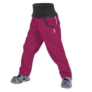 Dívčí softshellové kalhoty bez zateplení - Unuo Street, tmavě růžová/ malinová Barva: Růžová tmavší, Velikost: 140-146
