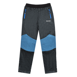 Chlapecké outdoorové kalhoty - Wolf T2253, tmavě zelená / modrý zip Barva: Zelená, Velikost: 146