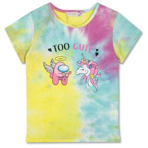 Dívčí triko - KUGO TM7217, tyrkysová/ žlutá/ růžová Barva: Mix barev, Velikost: 122
