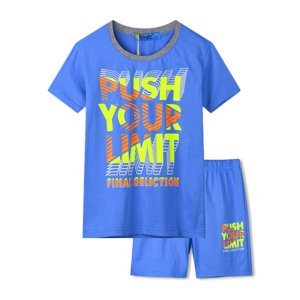 Chlapecké letní pyžamo - KUGO MP1368, modrá Barva: Modrá, Velikost: 146