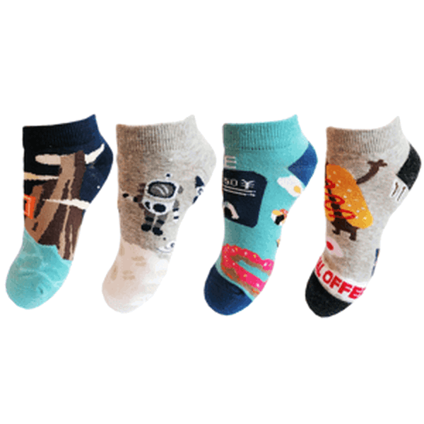 Chlapecké kotníkové ponožky Aura.Via - GDF6993, modrá/ vzor 1 Barva: Mix barev, Velikost: 24-27