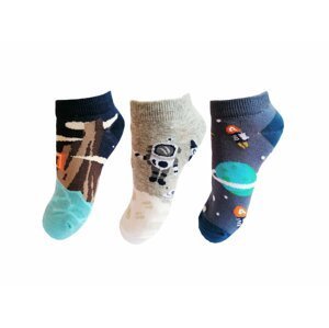 Chlapecké kotníkové ponožky Aura.Via - GDF6993, modrá/ vzor 2 Barva: Mix barev, Velikost: 24-27