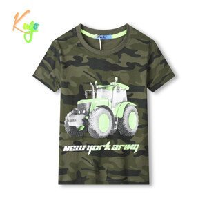 Chlapecké triko - KUGO TM9216, khaki/ zelený bagr Barva: Khaki, Velikost: 104