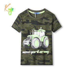 Chlapecké triko - KUGO TM9216, khaki/ zelený bagr Barva: Khaki, Velikost: 116