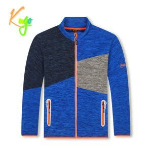 Chlapecká flísová mikina - KUGO FM8786, modrá / oranžové zipy Barva: Modrá, Velikost: 140