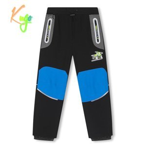 Chlapecké softshellové kalhoty, zateplené - KUGO HK2512, černá / modrá kolena Barva: Černá, Velikost: 98