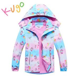 Dívčí jarní, podzimní bunda, zateplená - KUGO B2843, růžová Barva: Růžová, Velikost: 104