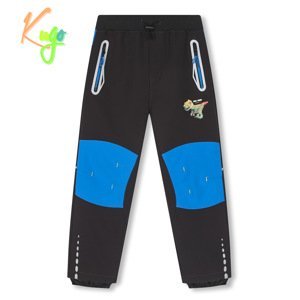 Chlapecké softshellové kalhoty, zateplené - KUGO HK2515, tmavě šedá / modré zipy Barva: Šedá, Velikost: 116