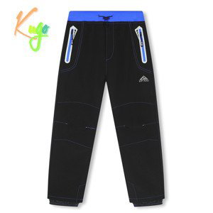 Chlapecké softshellové kalhoty, zateplené - KUGO HK2517, tmavě šedá / modré zipy Barva: Šedá, Velikost: 146